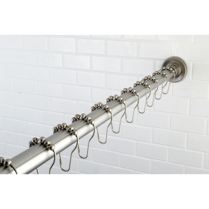 Kingston Edenscape KSR608 60-Inch to 72-Inch Adjustable Shower Curtain Rod with Rings Combo, Brushed Nickel