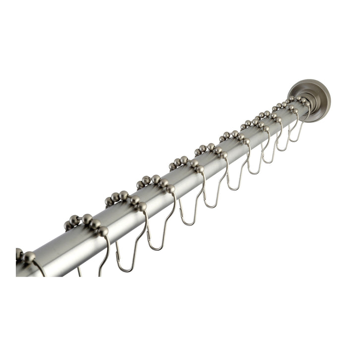 Kingston Edenscape KSR608 60-Inch to 72-Inch Adjustable Shower Curtain Rod with Rings Combo, Brushed Nickel