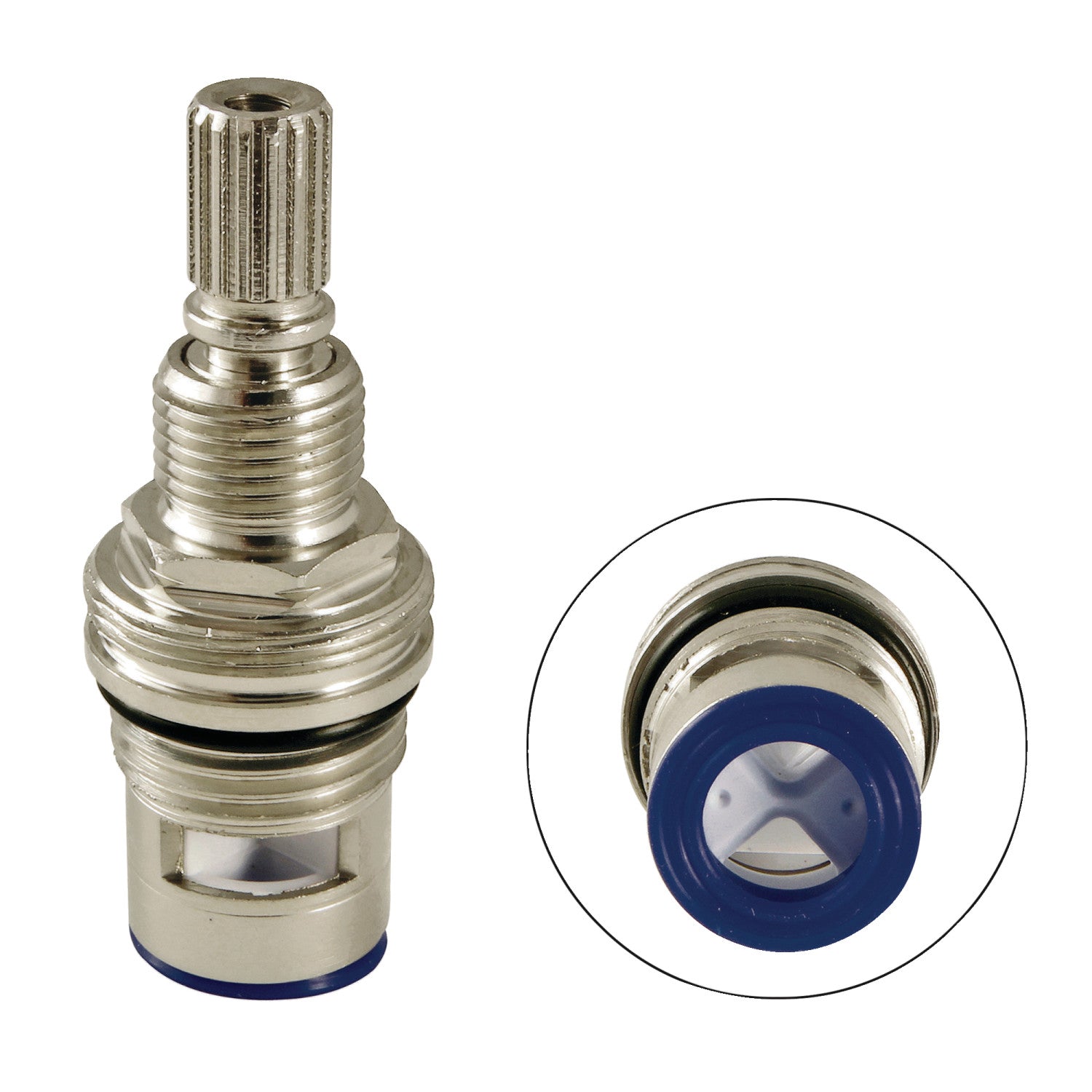 Kingston Brass KSRPL941CC Cold Cartridge – Ceramic Disc Faucet Replacement, Polished Chrome, 3/8" X 16 PT Spline