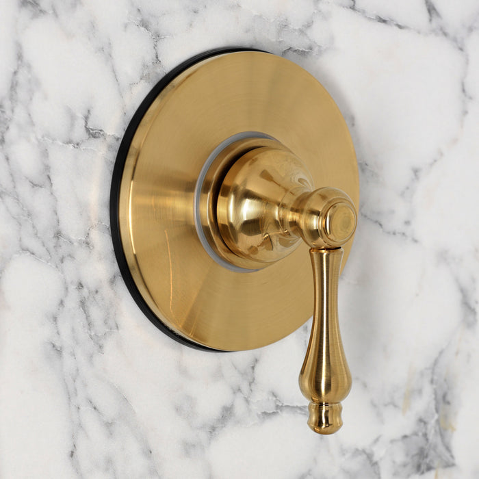 Kingston KSS3637AL Pressure Balanced Shower System with Slide/Grab Bar and Hand Shower, Brushed Brass
