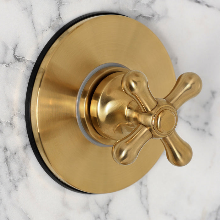 Kingston KSS3637AX Pressure Balanced Shower System with Slide/Grab Bar and Hand Shower, Brushed Brass