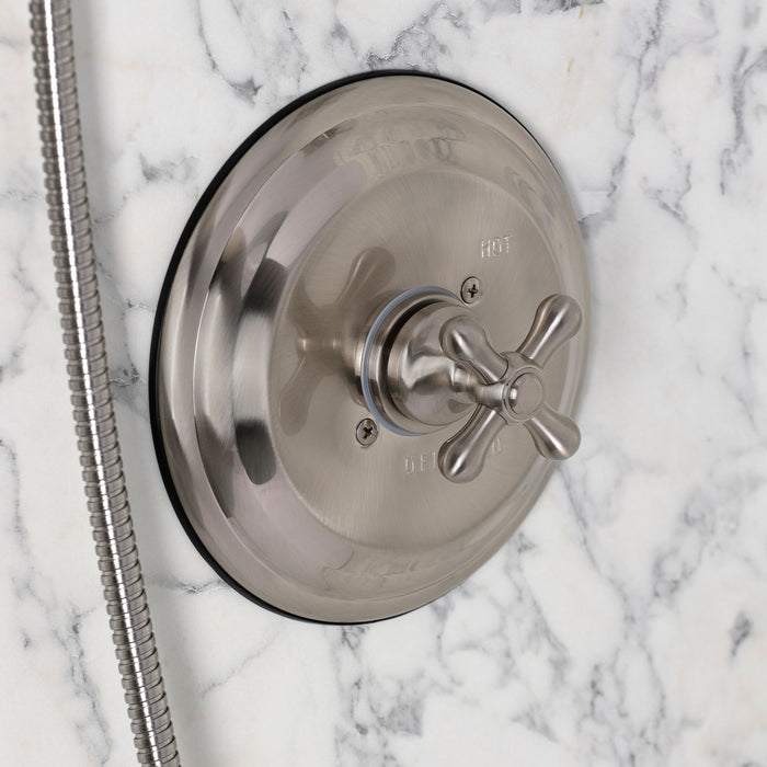 Kingston KSS3638AX Pressure Balanced Shower System with Slide Bar and Hand Shower, Brushed Nickel