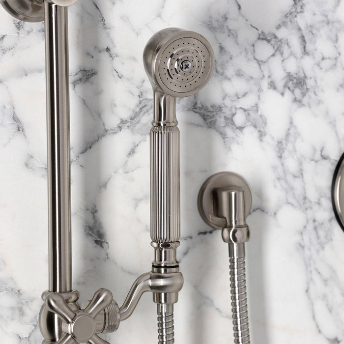 Kingston KSS3638AX Pressure Balanced Shower System with Slide Bar and Hand Shower, Brushed Nickel