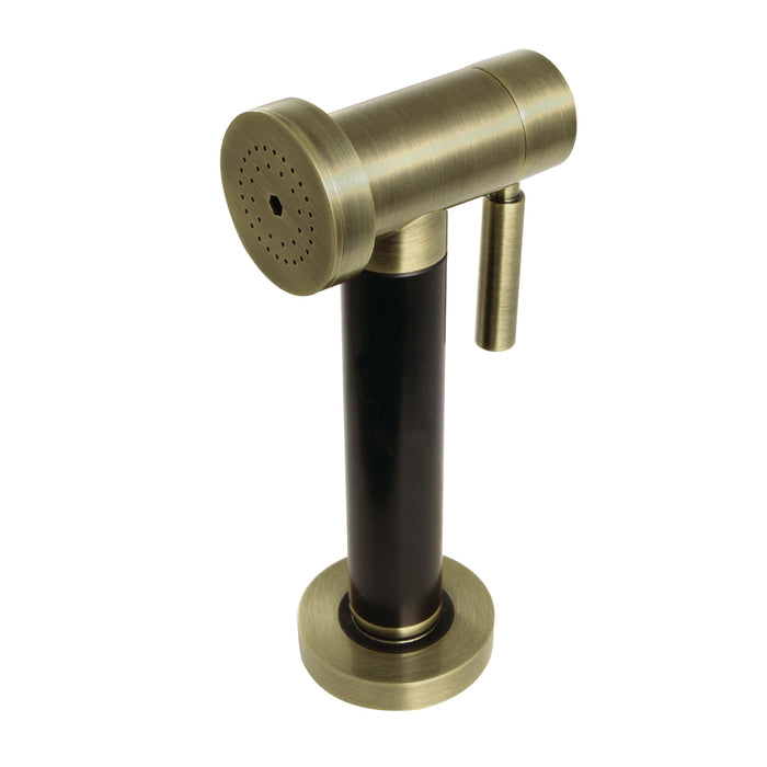 Kingston KSSPR3K Brass Kitchen Faucet Side Sprayer with Black Grip, Antique Brass