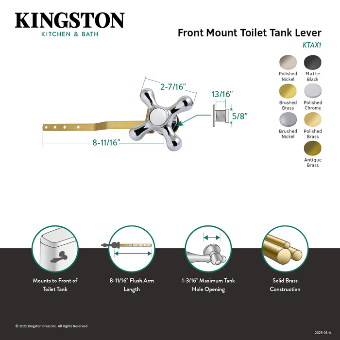 Kingston Heirloom KTAX8 - Victorian Front Mount Toilet Tank Lever, Brushed Nickel