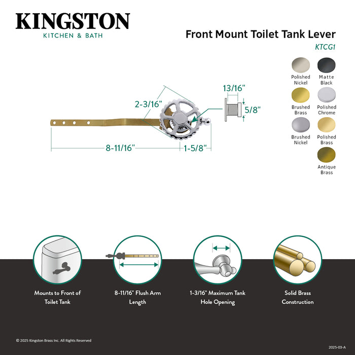 Kingston Sona KTCG3 - Fuller Front Mount Toilet Tank Lever, Antique Brass