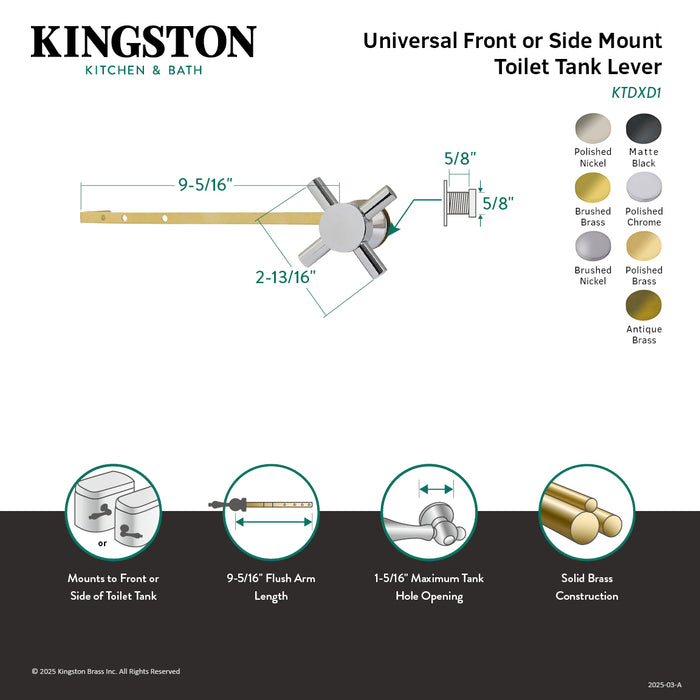 Kingston Sona KTDXD1 - Concord Universal Front or Side Mount Toilet Tank Lever, Polished Chrome
