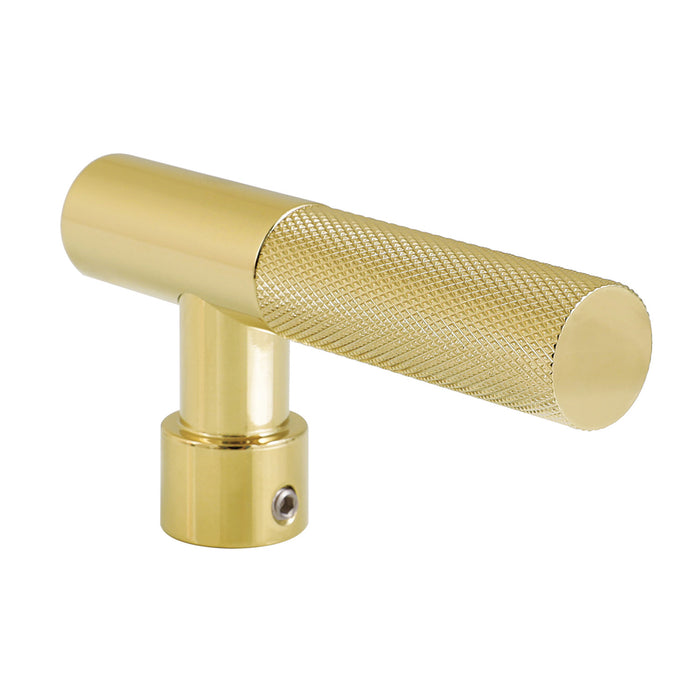 Convergent KTHKNL2 Metal Knurled Lever Handle, Polished Brass