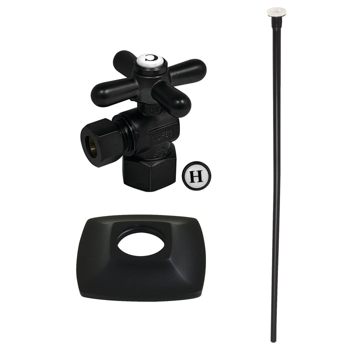 Kingston Tulare KTK110P0 - Gehry Traditional Plumbing Toilet Trim Kit with Flange, Matte Black