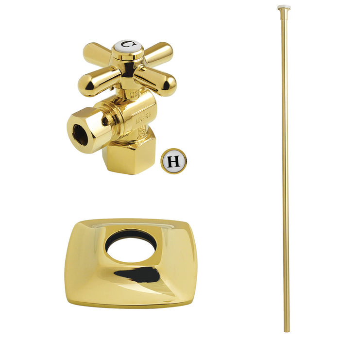 Kingston Tulare KTK110P2 - Gehry Traditional Plumbing Toilet Trim Kit with Flange, Polished Brass
