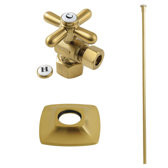 Kingston Tulare KTK110P7 - Gehry Traditional Plumbing Toilet Trim Kit with Flange, Brushed Brass
