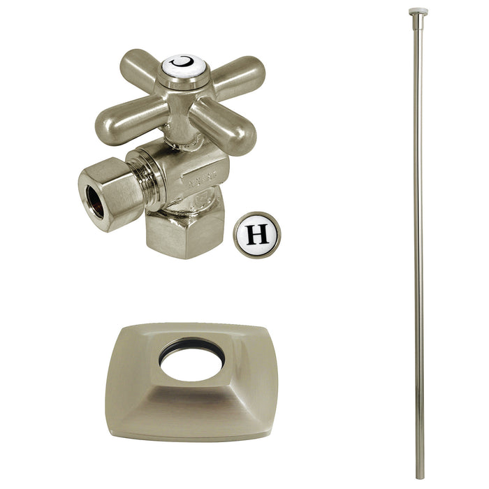 Kingston Tulare KTK110P8 - Gehry Traditional Plumbing Toilet Trim Kit with Flange, Brushed Nickel