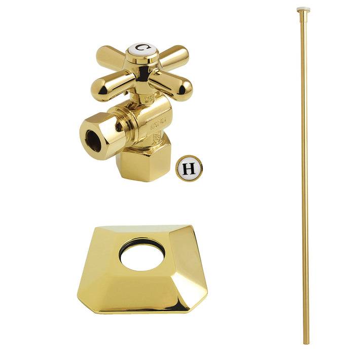 Kingston Tulare KTK130P2 - Trapeze Traditional Plumbing Toilet Trim Kit with Flange, Polished Brass