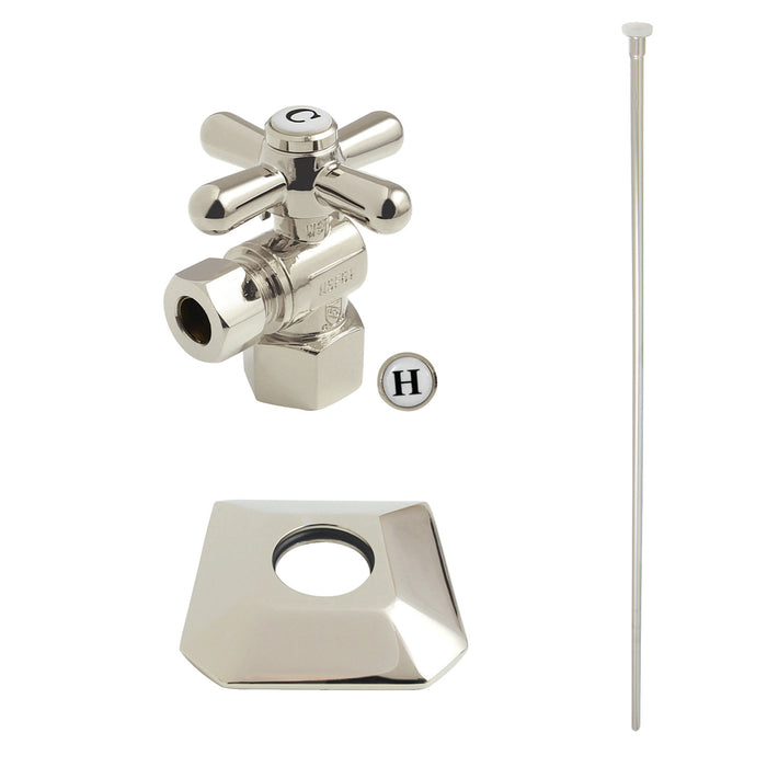Kingston Tulare KTK130P6 - Trapeze Traditional Plumbing Toilet Trim Kit with Flange, Polished Nickel