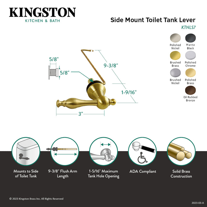 Kingston Heirloom KTNLS6 - Naples Side Mount Toilet Tank Lever, Polished Nickel
