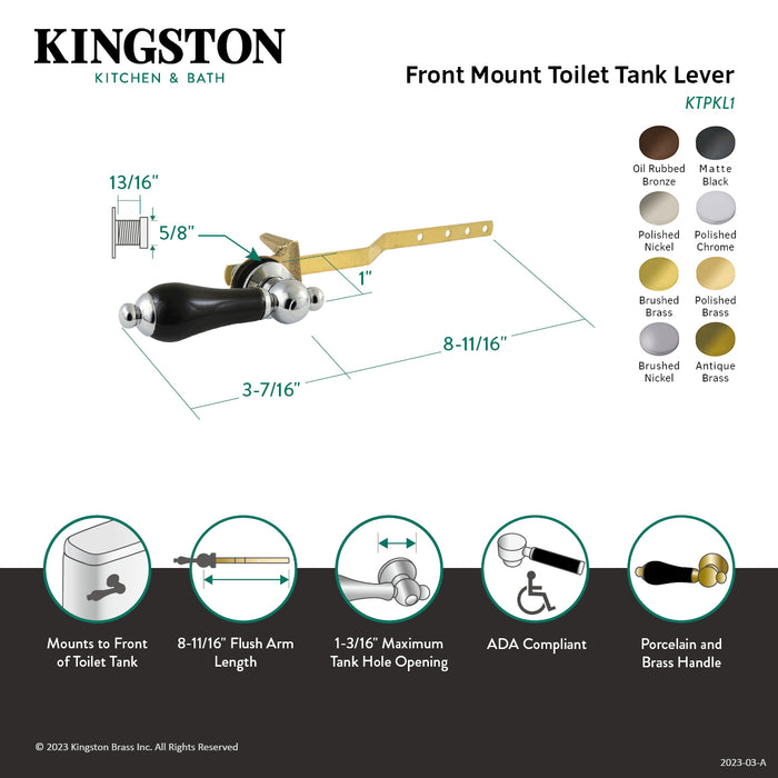 Kingston Heirloom KTPKL6 - Duchess Front Mount Toilet Tank Lever, Polished Nickel
