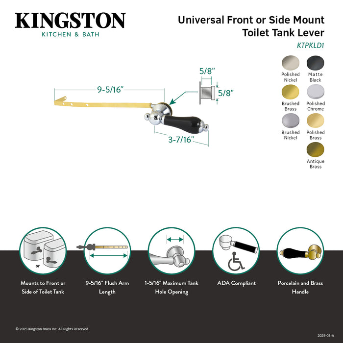 Kingston Heirloom KTPKLD7 - Duchess Universal Front or Side Mount Toilet Tank Lever, Brushed Brass