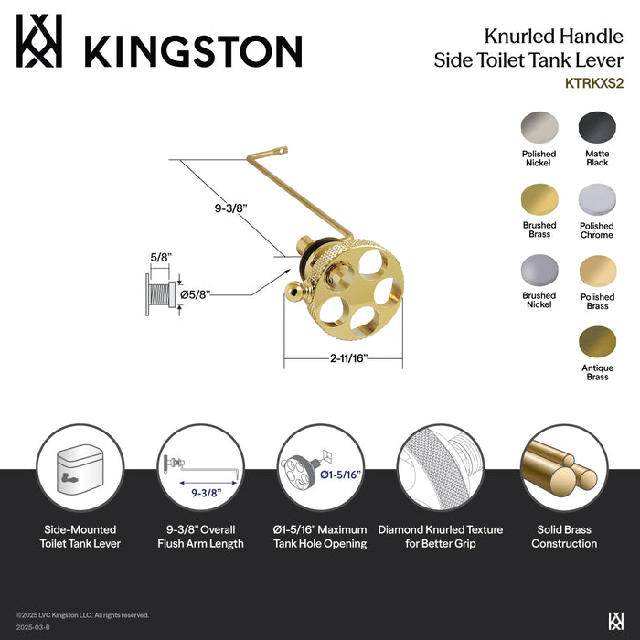 Kingston Sona KTRKXS6 - Webb Side Mount Toilet Tank Lever, Polished Nickel