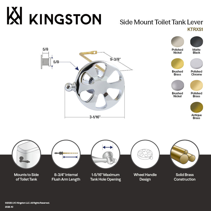 Kingston Sona KTRXS7 - Belknap Side Mount Toilet Tank Lever, Brushed Brass