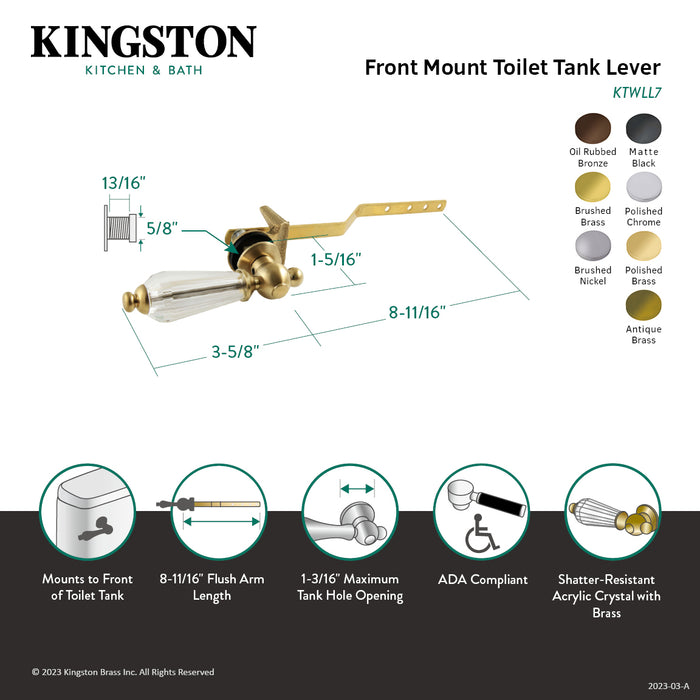 Kingston Heirloom KTWLL5 - Wilshire Front Mount Toilet Tank Lever, Oil Rubbed Bronze