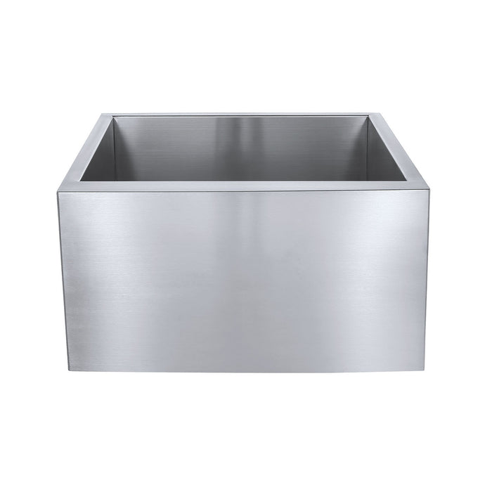Kingston Sona KUF212110BN - Denver 21-Inch Stainless Steel Apron-Front Single Bowl Farmhouse Kitchen Sink, Brushed Stainless Steel