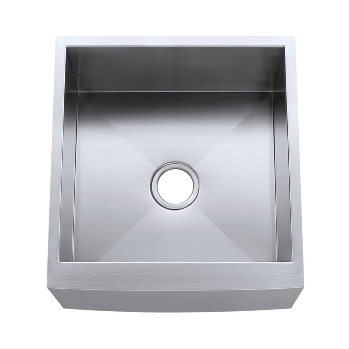 Kingston Sona KUF212110BN - Denver 21-Inch Stainless Steel Apron-Front Single Bowl Farmhouse Kitchen Sink, Brushed Stainless Steel