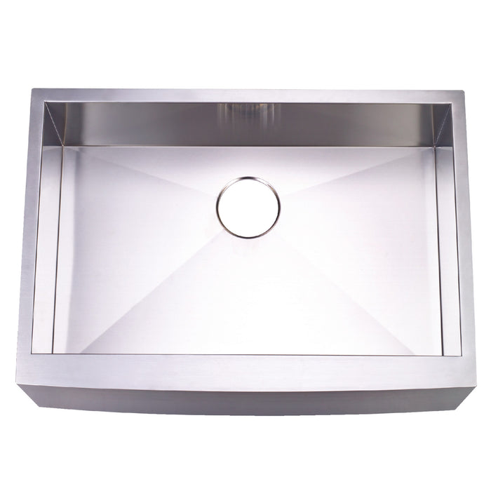 Kingston Sona KUF302110BN - Denver 30-Inch Stainless Steel Apron-Front Single Bowl Farmhouse Kitchen Sink, Brushed Stainless Steel