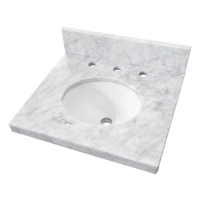 Kingston Tulare KVPB1917M38 - Fredrickson 19-Inch Carrara Marble Vanity Sink Top (8" Faucet Drillings), Carrara White
