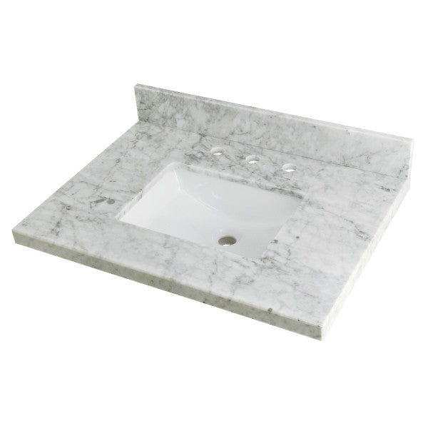 Templeton KVPB3022M38SQ Marble Vanity Sink Top, Carrara Marble