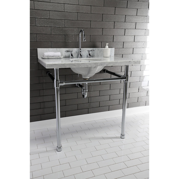 Kingston Tulare KVPB3622M38 - Templeton 36-Inch Carrara Marble Vanity Sink Top (8" Faucet Drillings), Carrara Marble
