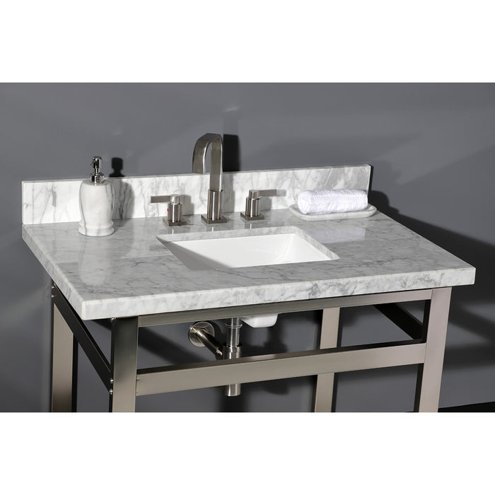 Templeton KVPB3622M38SQ Marble Vanity Sink Top, Carrara Marble