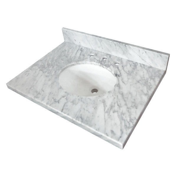 Templeton KVPB3622M38 Marble Vanity Sink Top, Carrara Marble