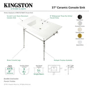 Kingston Heirloom KVPB37227W8CP - Edwardian 37-Inch Ceramic