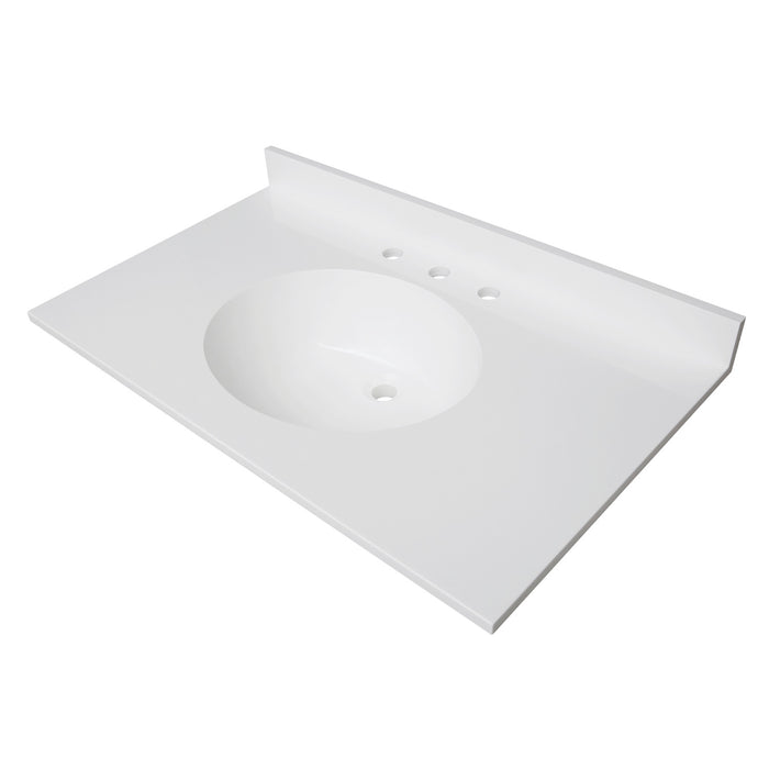 Wimbeldon KVPB3722A38 37-Inch Solid Surface Vanity Top, Glossy White