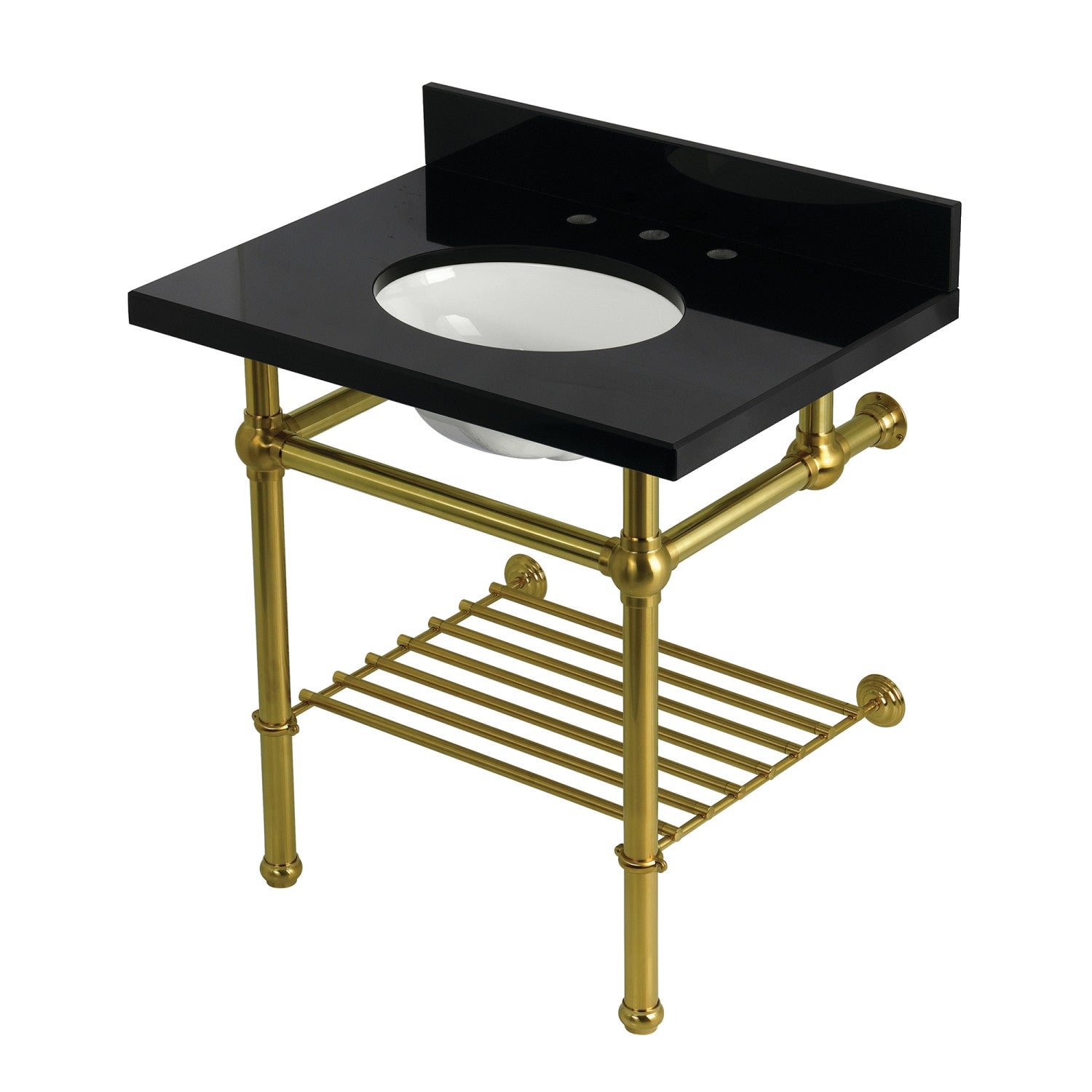 Kingston Brass Templeton KVPK3030KBB7 30Inch Console Sink with Brass