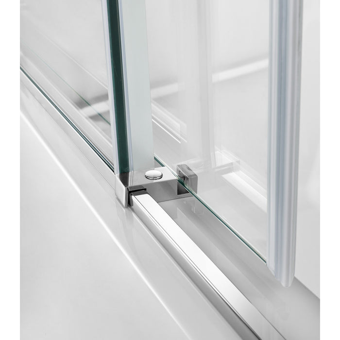 Kingston Tulare KVTAM6032L21160-Inch Acrylic Rectangular 3-Wall Alcove Tub Combo with Tub Door (Left Hand Drain), White/Polished Chrome