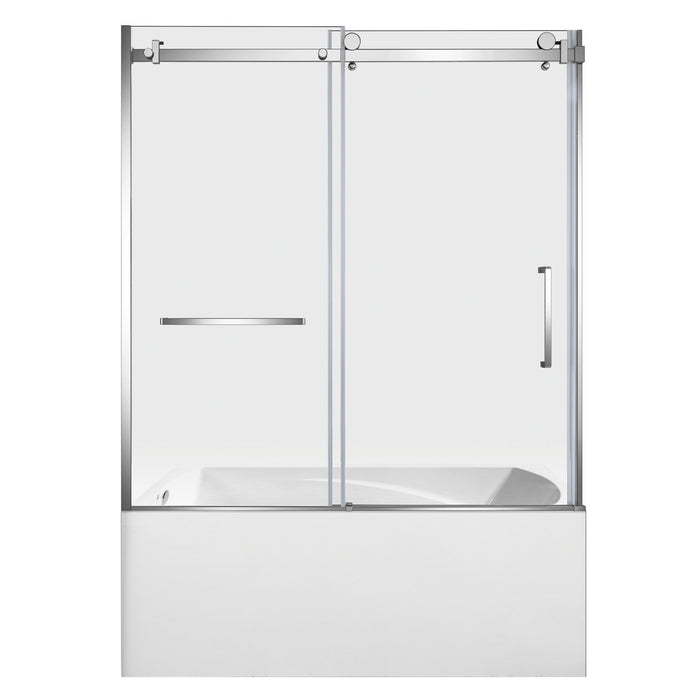 Kingston Tulare KVTAM6032L21160-Inch Acrylic Rectangular 3-Wall Alcove Tub Combo with Tub Door (Left Hand Drain), White/Polished Chrome