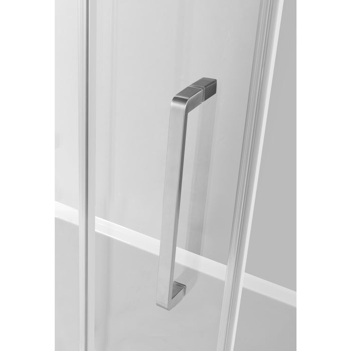 Kingston Tulare KVTAM6032L21860-Inch Acrylic Rectangular 3-Wall Alcove Tub Combo with Tub Door (Left Hand Drain), White/Brushed Nickel