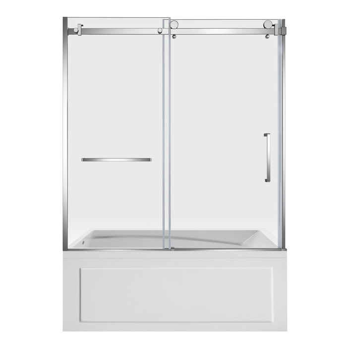 Kingston Tulare KVTAM6032L22B160-Inch Acrylic Rectangular 3-Wall Anti-Skid Alcove Tub Combo with Tub Door (Left Hand Drain), White/Polished Chrome