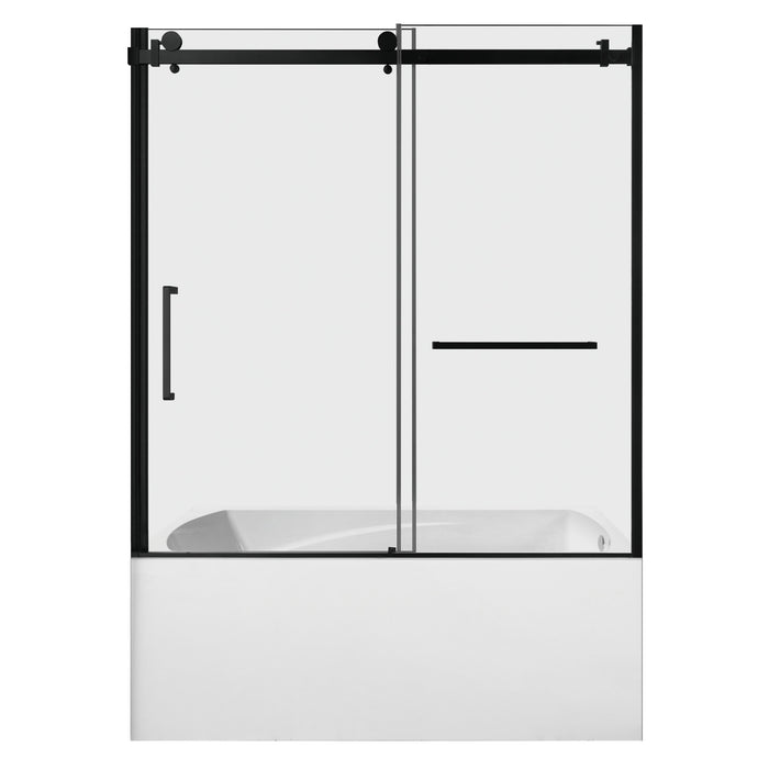 Kingston Tulare KVTAM6032R21060-Inch Acrylic Rectangular 3-Wall Alcove Tub Combo with Tub Door (Right Hand Drain), White/Matte Black