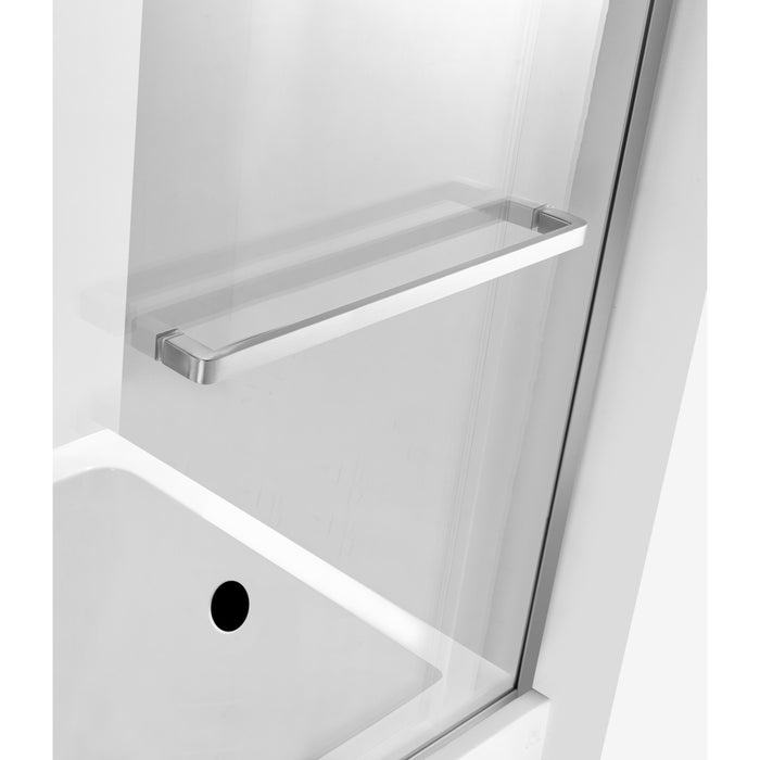 Kingston Tulare KVTAM6032R21860-Inch Acrylic Rectangular 3-Wall Alcove Tub Combo with Tub Door (Right Hand Drain), White/Brushed Nickel