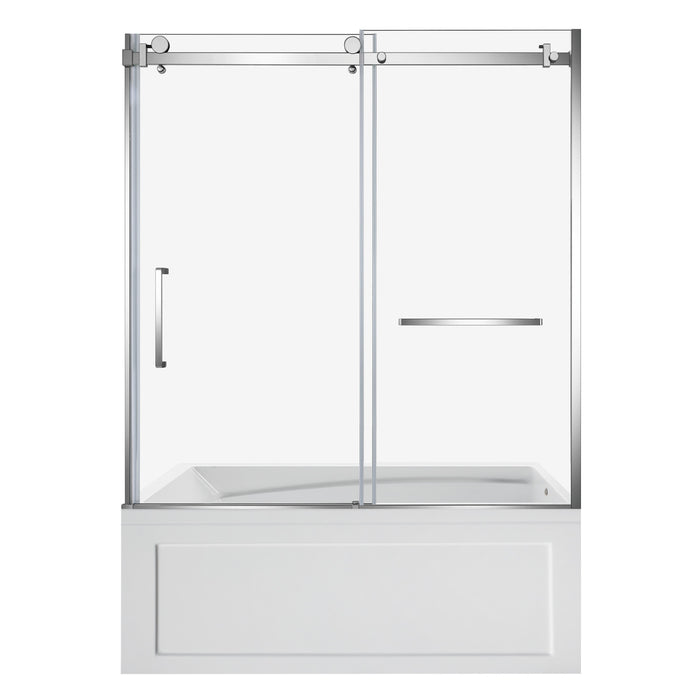 Kingston Tulare KVTAM6032R22B160-Inch Acrylic Rectangular 3-Wall Anti-Skid Alcove Tub Combo with Tub Door (Right Hand Drain), White/Polished Chrome