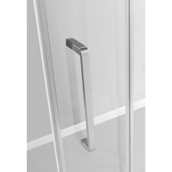 Kingston Tulare KVTAM6032R22B860-Inch Acrylic Rectangular 3-Wall Anti-Skid Alcove Tub Combo with Tub Door (Right Hand Drain), White/Brushed Nickel