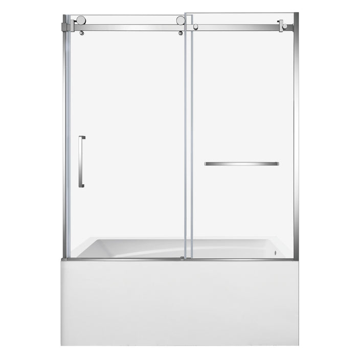 Kingston Tulare KVTAM6032R22D160-Inch Acrylic Rectangular 3-Wall Anti-Skid Alcove Tub Combo with Tub Door (Right Hand Drain), White/Polished Chrome