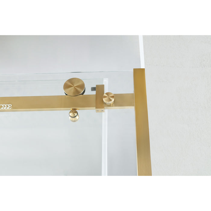 Kingston Tulare KVTAM6032R22D760-Inch Acrylic Rectangular 3-Wall Anti-Skid Alcove Tub Combo with Tub Door (Right Hand Drain), White/Brushed Brass