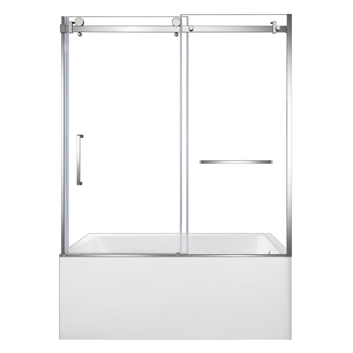 Kingston Tulare KVTAP6031R22T160-Inch Acrylic Rectangular 3-Wall Anti-Skid Alcove Tub Combo with Tub Door (Right Hand Drain), White/Polished Chrome