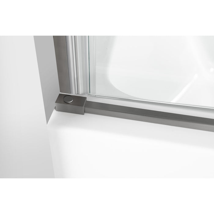 Kingston Tulare KVTAP6031R22T860-Inch Acrylic Rectangular 3-Wall Anti-Skid Alcove Tub Combo with Tub Door (Right Hand Drain), White/Brushed Nickel