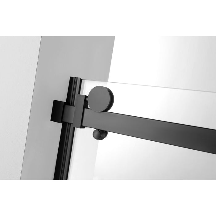 Kingston Tulare KVTAP603216R060-Inch Acrylic Rectangular 3-Wall Anti-Skid Alcove Tub Combo with Tub Door (Right Hand Drain), White/Matte Black