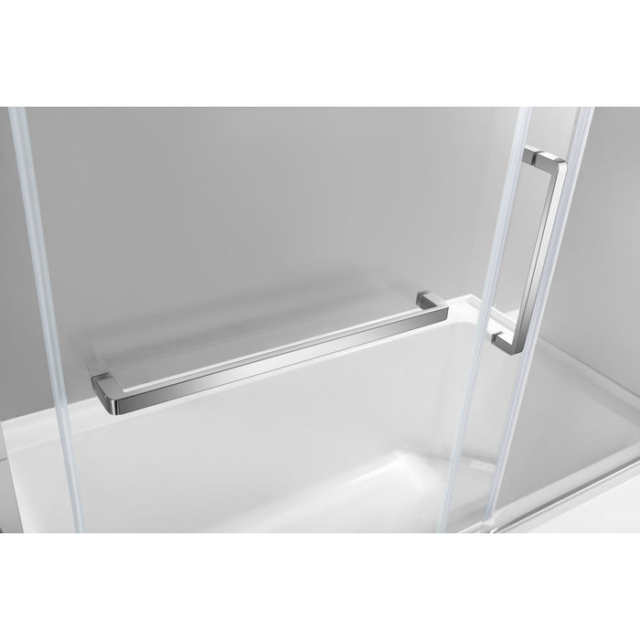 KVTAP603222L1 60-Inch Acrylic Rectangular 3-Wall Alcove Tub Combo with Tub Door (Left Hand Drain), White/Polished Chrome