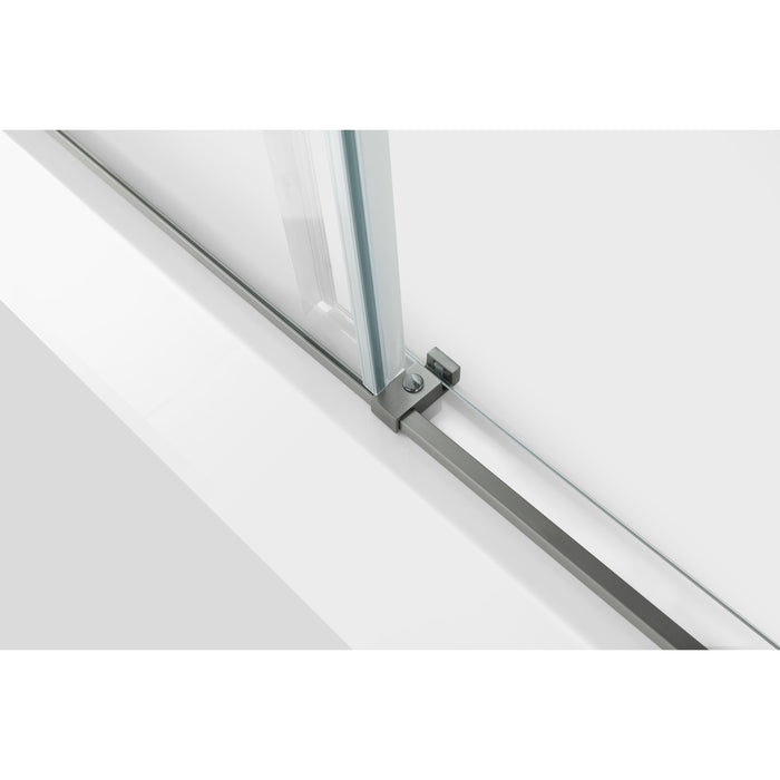 Kingston Tulare KVTAP603222L860-Inch Acrylic Rectangular 3-Wall Alcove Tub Combo with Tub Door (Left Hand Drain), White/Brushed Nickel